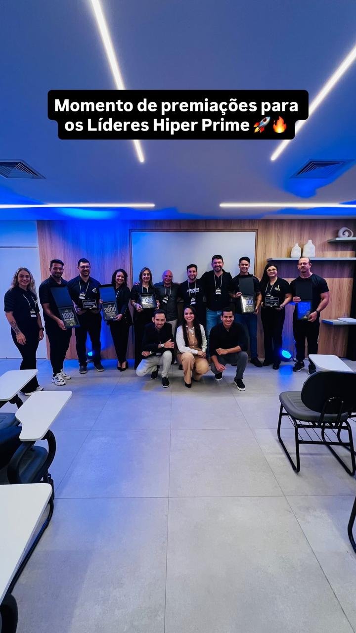 Premiação dos Líderes Hiper Prime em treinamento comercial
